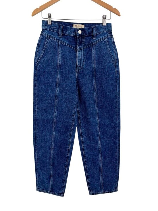Madewell Denim - MADEWELL Women's Dark Sandford Wash Balloon V-Waist Crop Jeans Size 25
